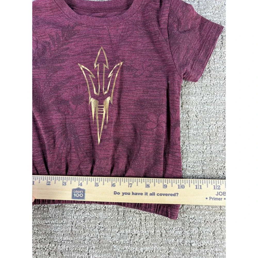 Colosseum ASU Sun Devils T-Shirt Gold Pitchfork Maroon 3T Cotton Blend Toddler